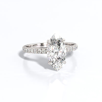 2.5 ctw Marquis Lab Grown Diamond Band Engagement Ring