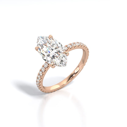 2.5 ctw Marquis Lab Grown Diamond Band Engagement Ring