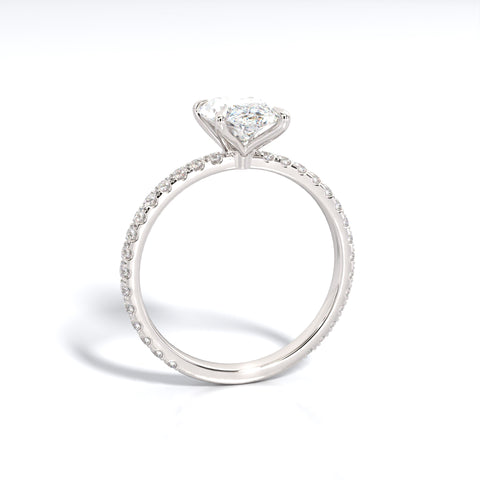 2.5 ctw Marquis Lab Grown Diamond Band Engagement Ring