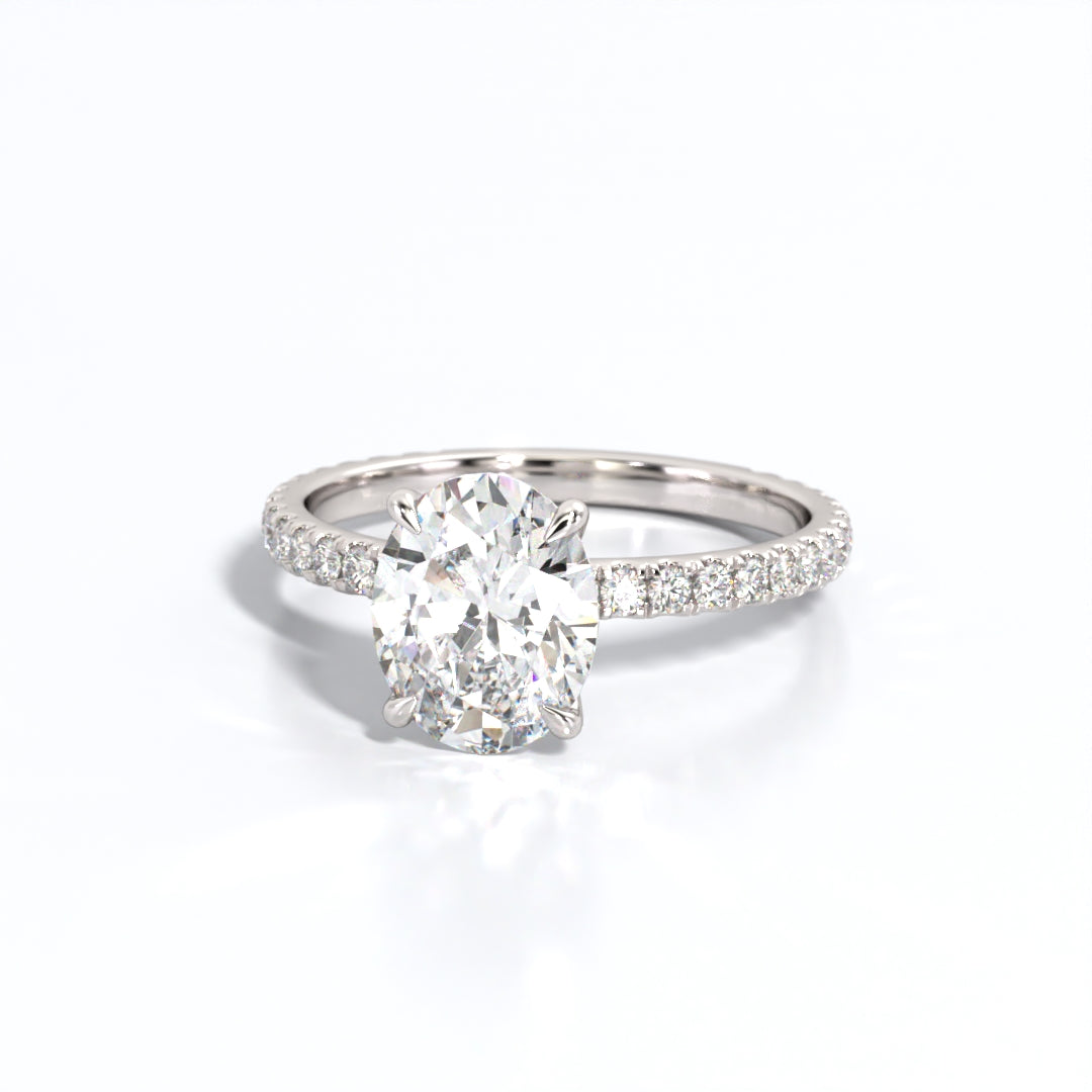 2.5 ctw Oval Lab Grown Diamond Band Engagement Ring