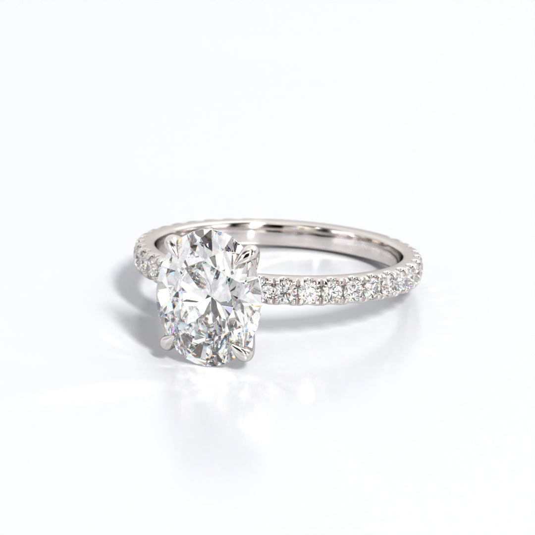 2.5 ctw Oval Lab Grown Diamond Band Engagement Ring