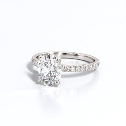 2.5 ctw Oval Lab Grown Diamond Band Engagement Ring