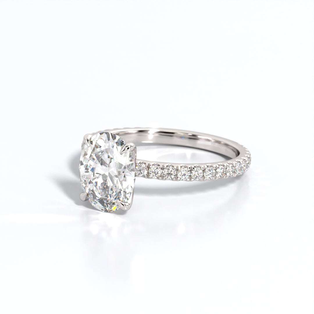 2.5 ctw Oval Lab Grown Diamond Band Engagement Ring