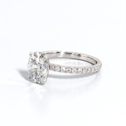 2.5 ctw Oval Lab Grown Diamond Band Engagement Ring