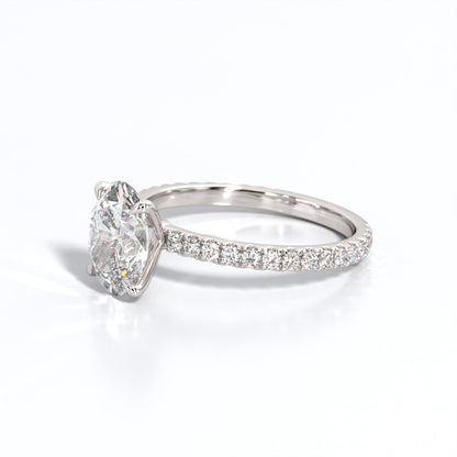 2.5 ctw Oval Lab Grown Diamond Band Engagement Ring