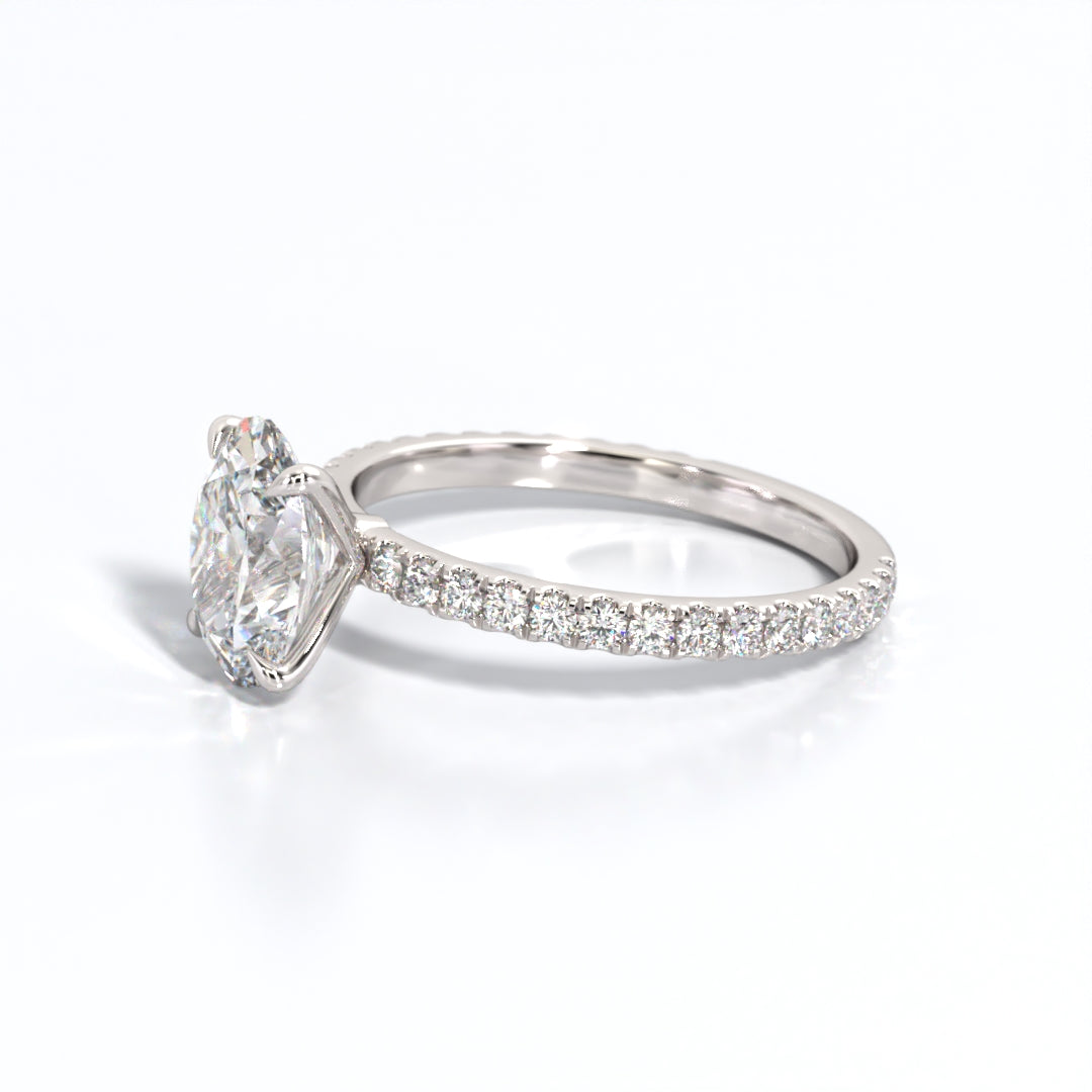 2.5 ctw Oval Lab Grown Diamond Band Engagement Ring