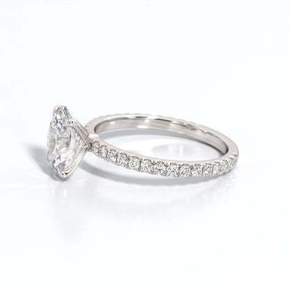 2.5 ctw Oval Lab Grown Diamond Band Engagement Ring