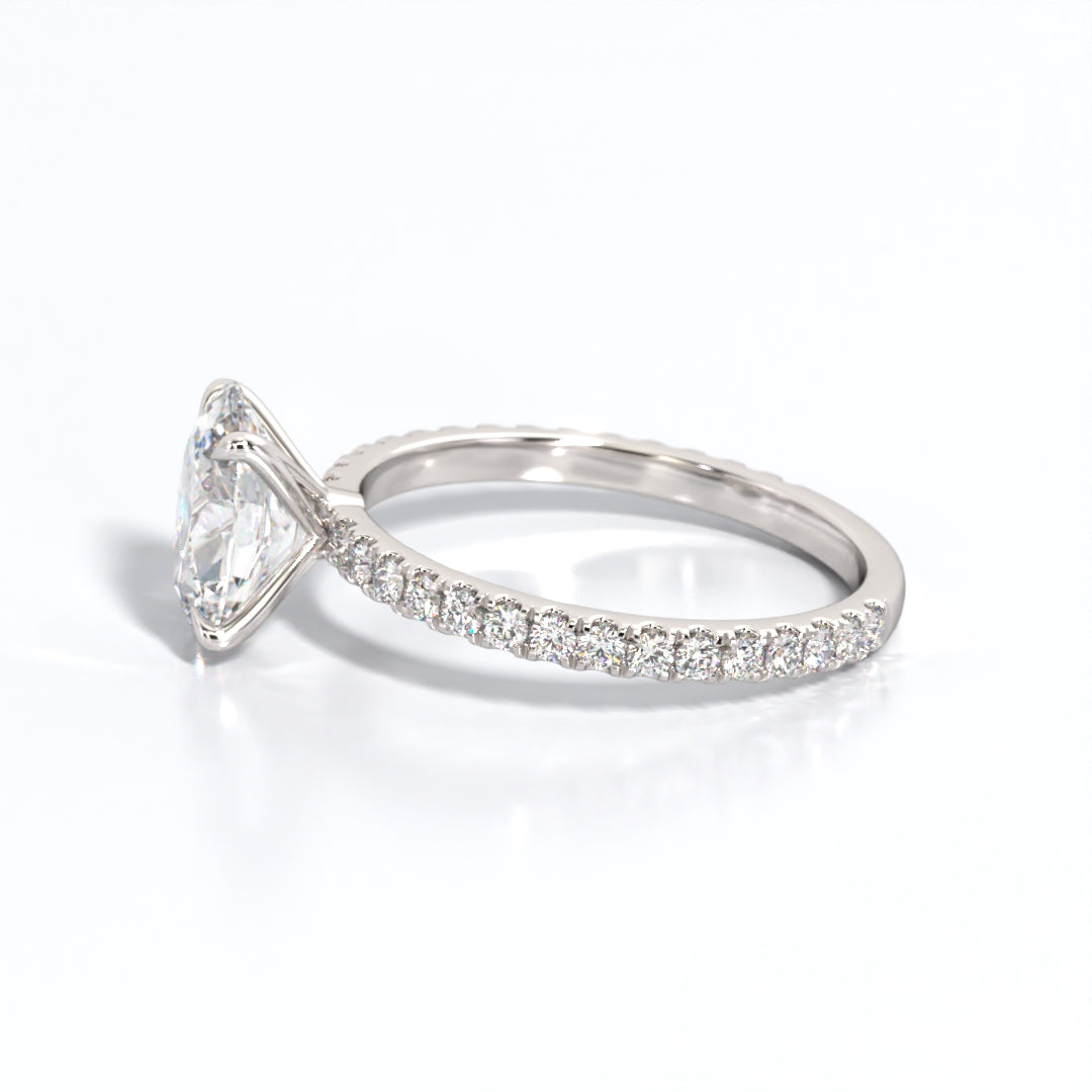 2.5 ctw Oval Lab Grown Diamond Band Engagement Ring