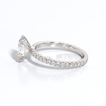 2.5 ctw Oval Lab Grown Diamond Band Engagement Ring