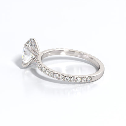 2.5 ctw Oval Lab Grown Diamond Band Engagement Ring