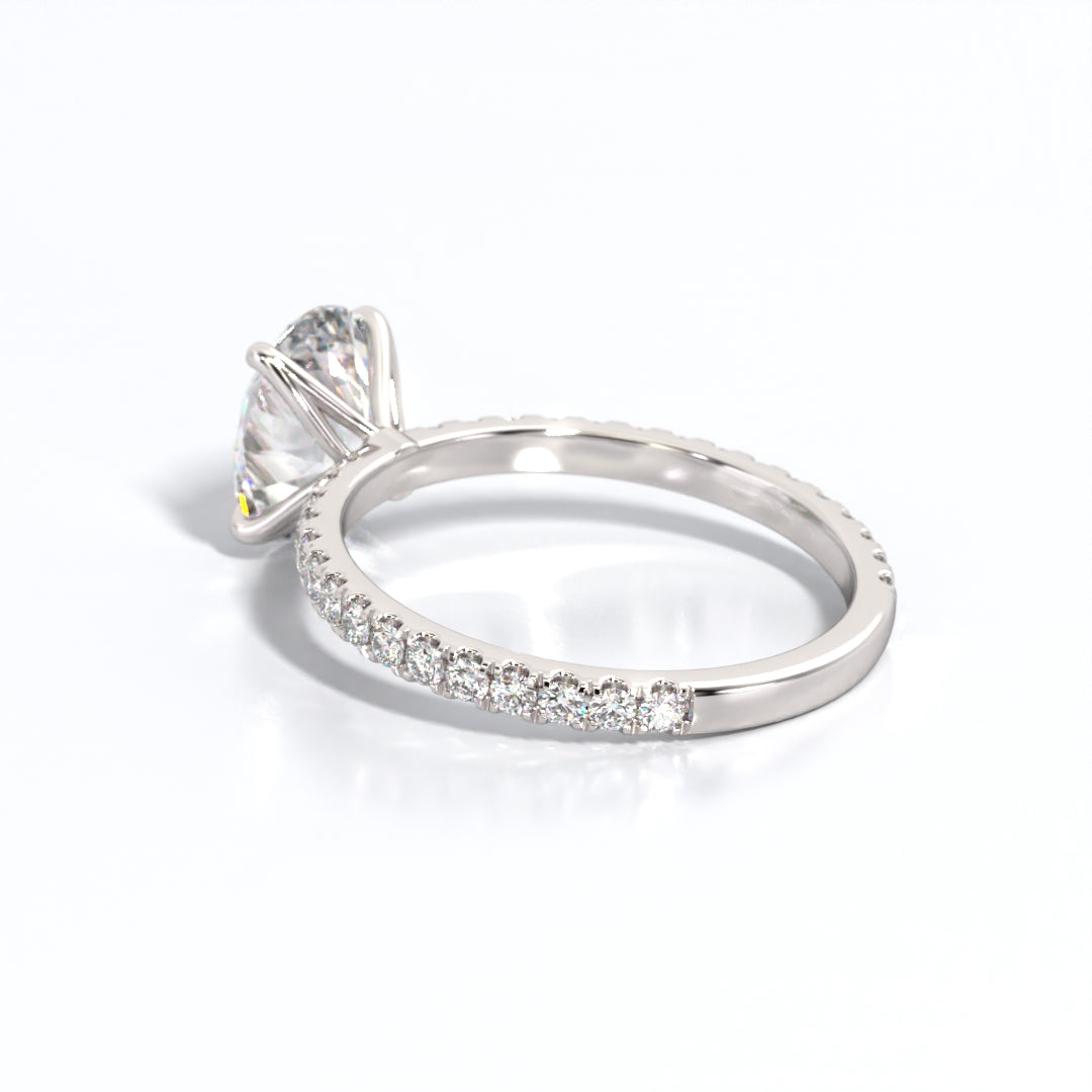 2.5 ctw Oval Lab Grown Diamond Band Engagement Ring