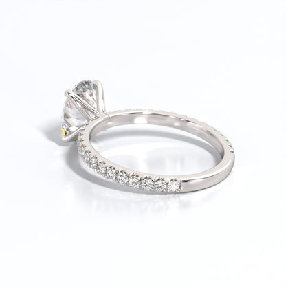 2.5 ctw Oval Lab Grown Diamond Band Engagement Ring