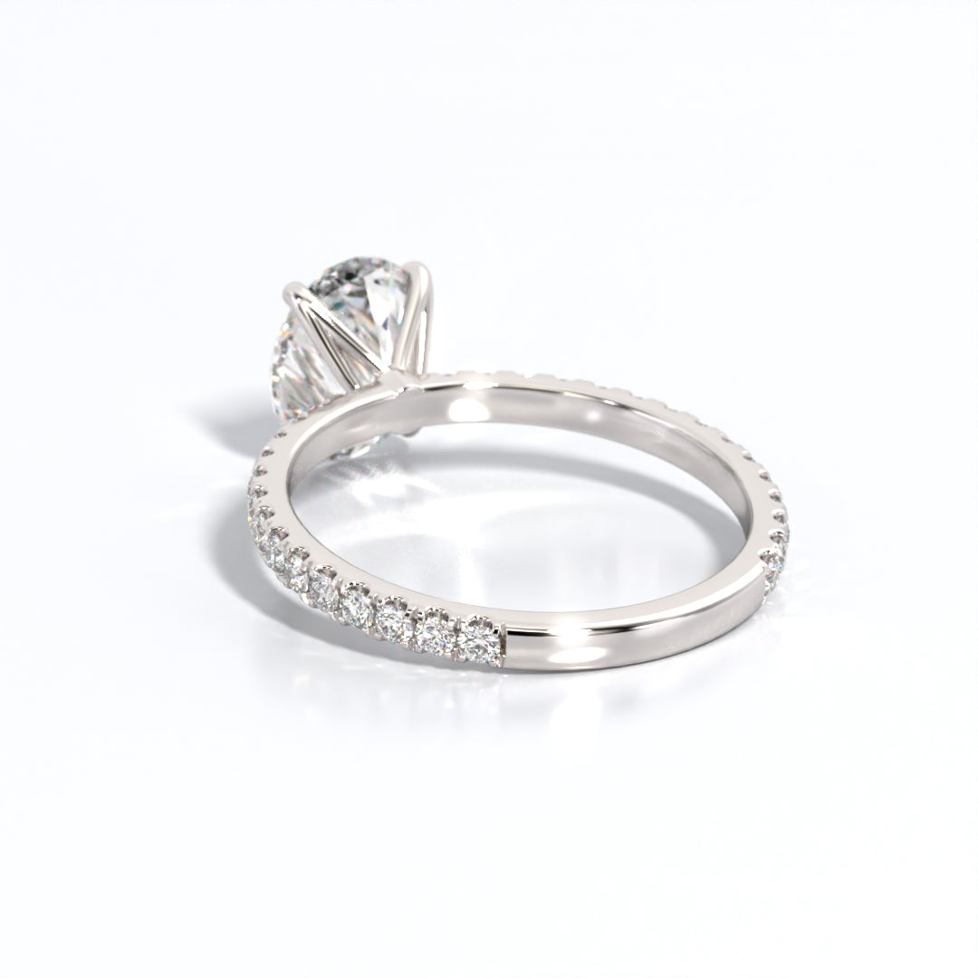 2.5 ctw Oval Lab Grown Diamond Band Engagement Ring