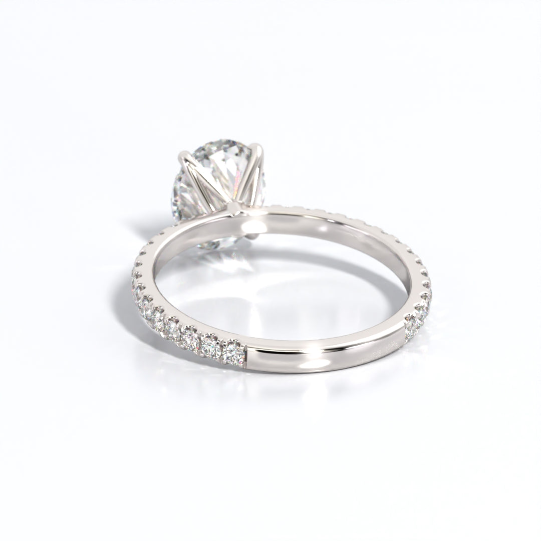 2.5 ctw Oval Lab Grown Diamond Band Engagement Ring