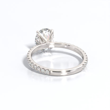 2.5 ctw Oval Lab Grown Diamond Band Engagement Ring