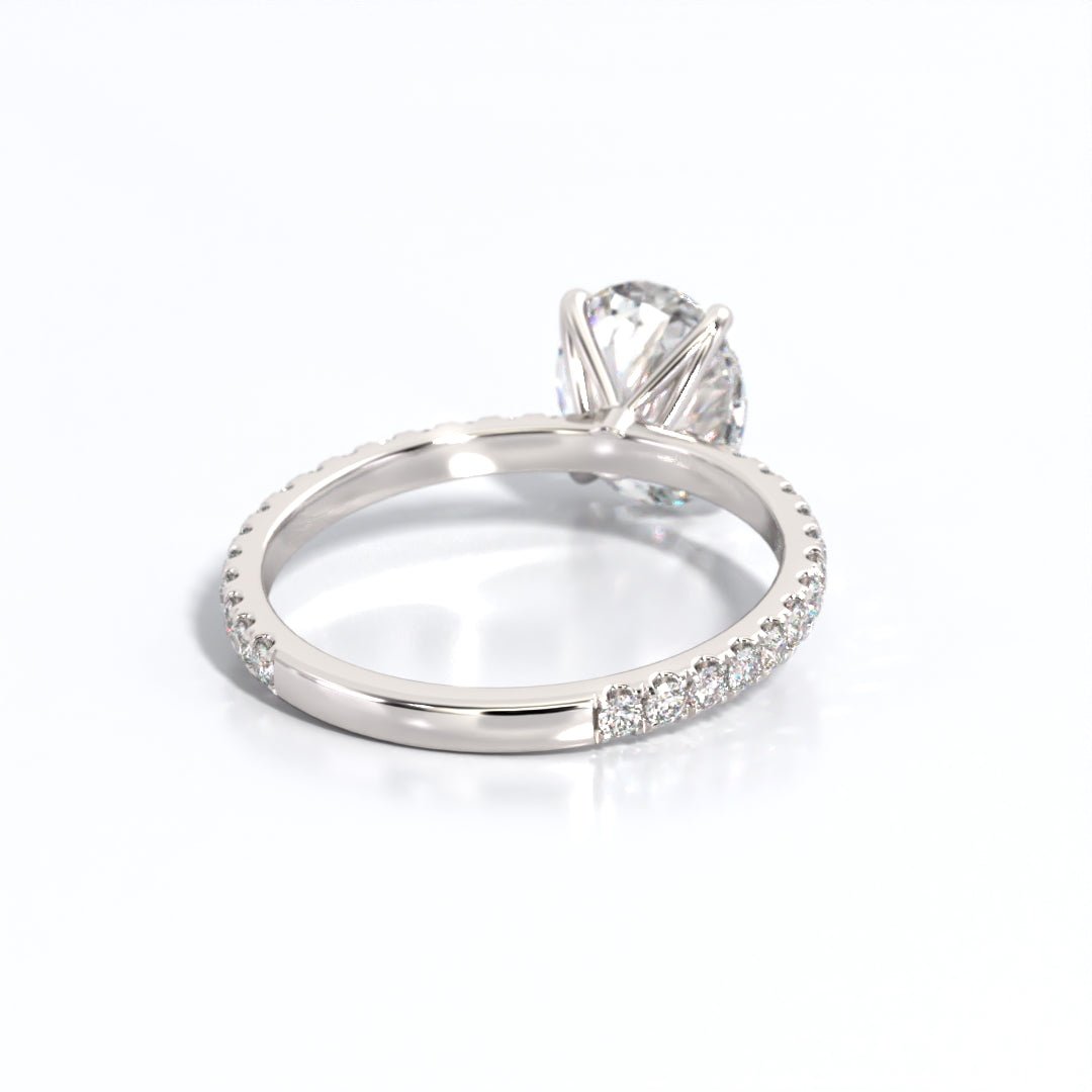 2.5 ctw Oval Lab Grown Diamond Band Engagement Ring