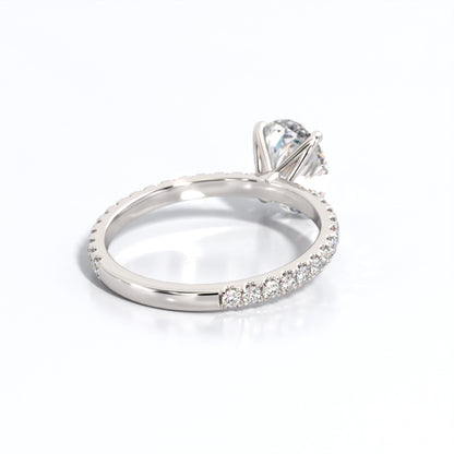 2.5 ctw Oval Lab Grown Diamond Band Engagement Ring