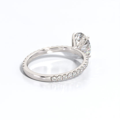 2.5 ctw Oval Lab Grown Diamond Band Engagement Ring