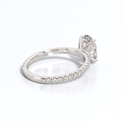 2.5 ctw Oval Lab Grown Diamond Band Engagement Ring