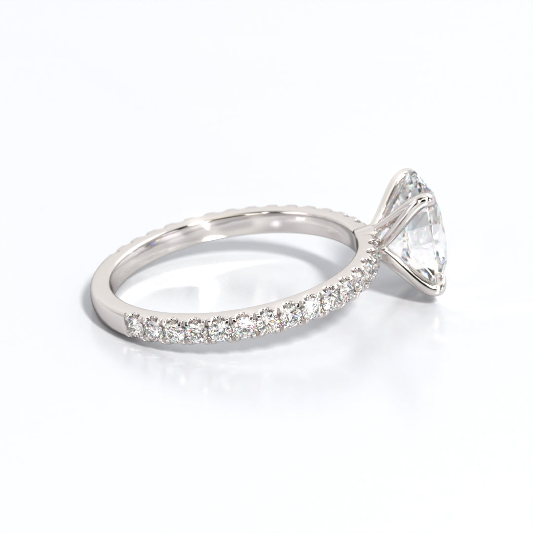 2.5 ctw Oval Lab Grown Diamond Band Engagement Ring