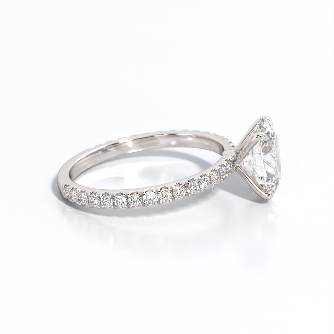 2.5 ctw Oval Lab Grown Diamond Band Engagement Ring