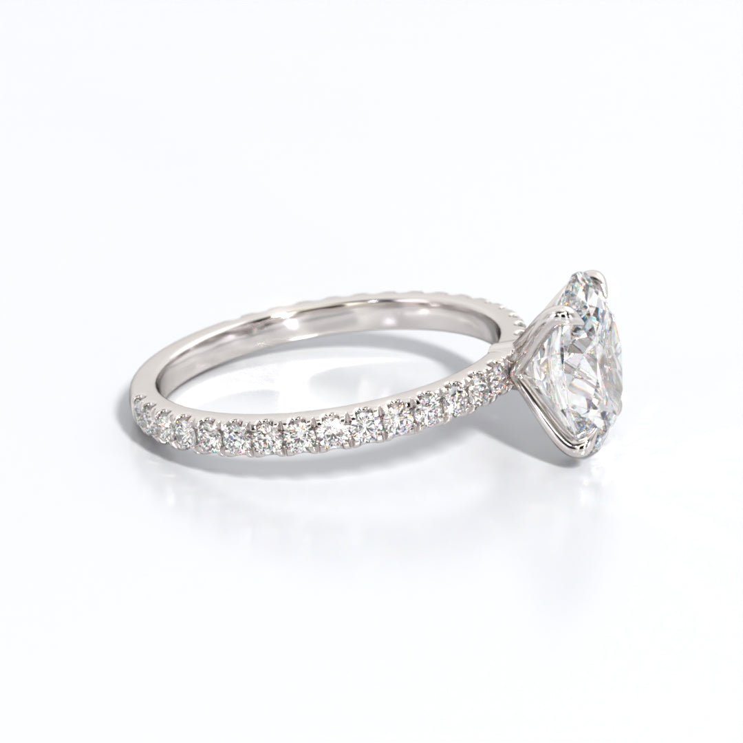 2.5 ctw Oval Lab Grown Diamond Band Engagement Ring