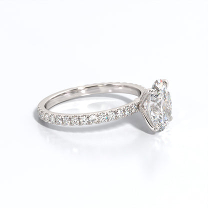 2.5 ctw Oval Lab Grown Diamond Band Engagement Ring