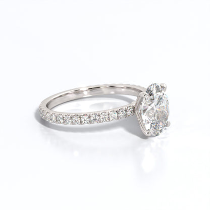 2.5 ctw Oval Lab Grown Diamond Band Engagement Ring