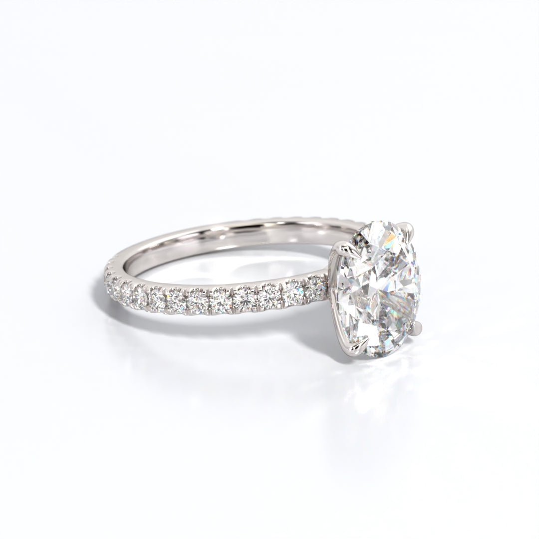 2.5 ctw Oval Lab Grown Diamond Band Engagement Ring