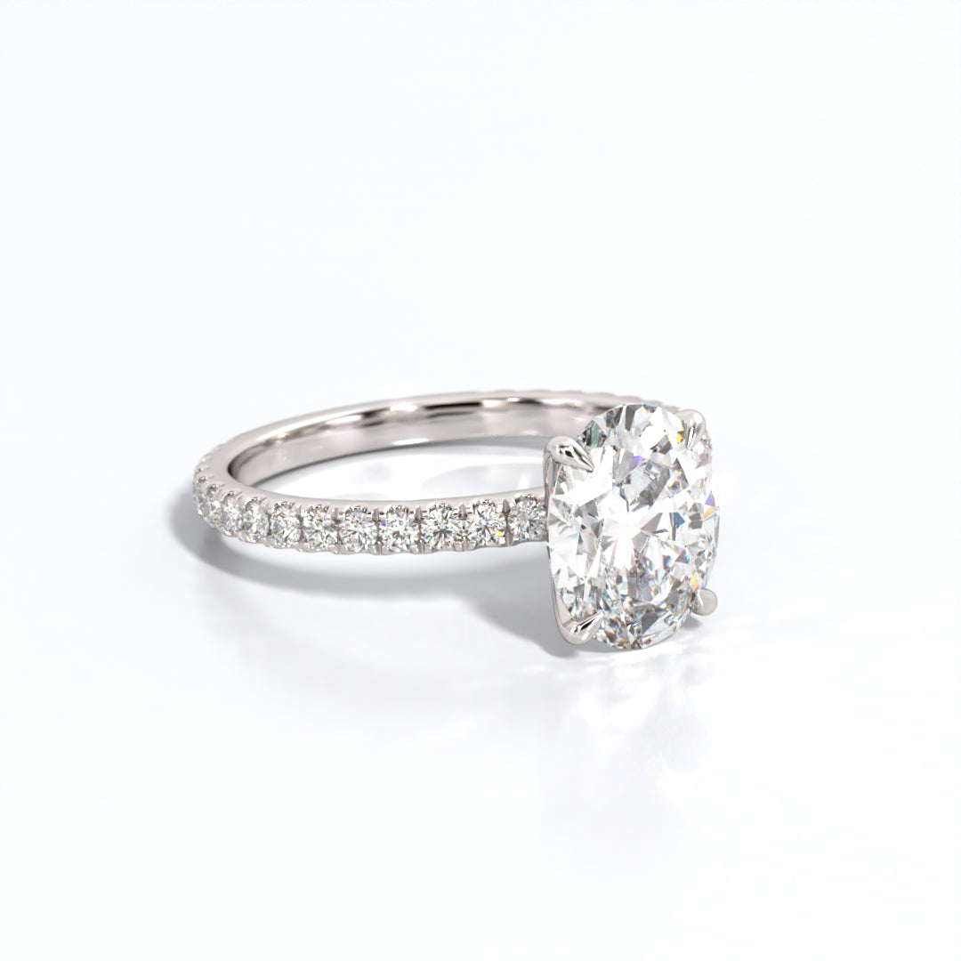 2.5 ctw Oval Lab Grown Diamond Band Engagement Ring