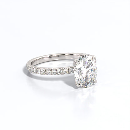 2.5 ctw Oval Lab Grown Diamond Band Engagement Ring