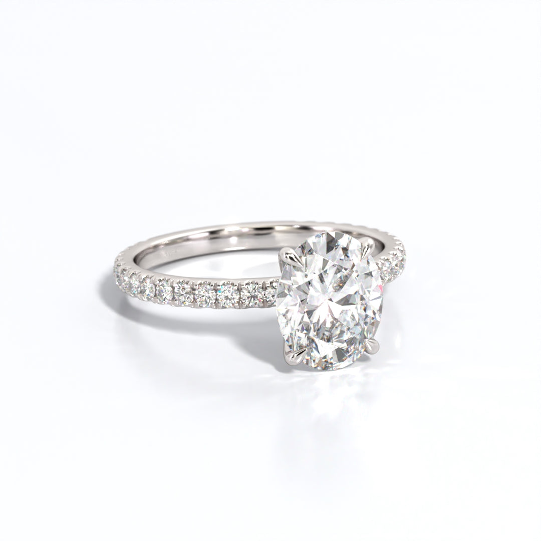 2.5 ctw Oval Lab Grown Diamond Band Engagement Ring