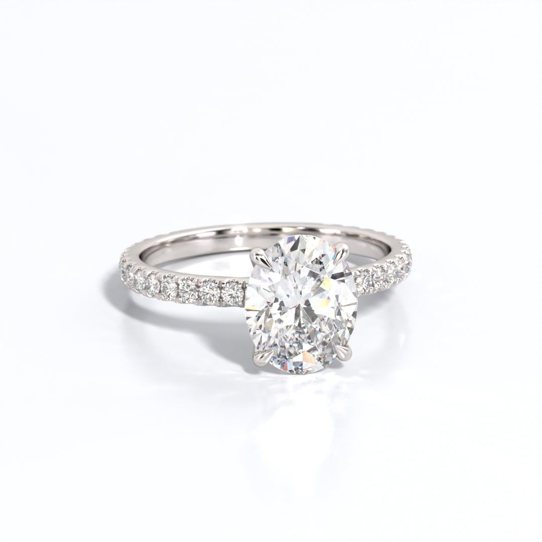 2.5 ctw Oval Lab Grown Diamond Band Engagement Ring