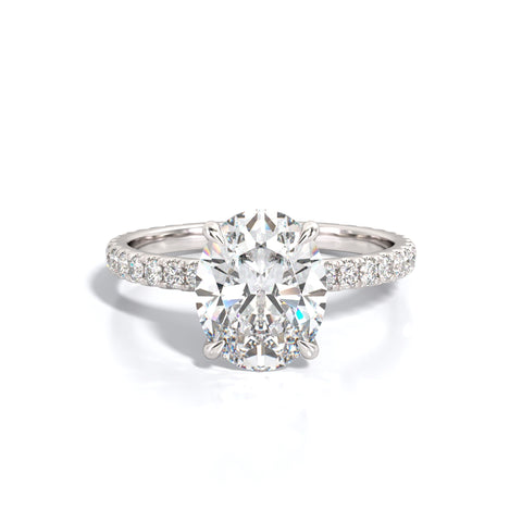 2.5 ctw Oval Lab Grown Diamond Band Engagement Ring