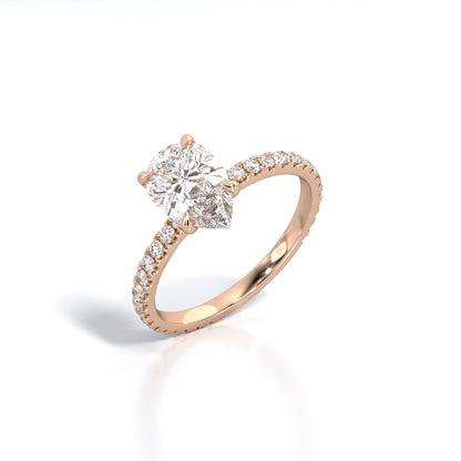 2.5 ctw Pear Lab Grown Diamond Band Engagement Ring