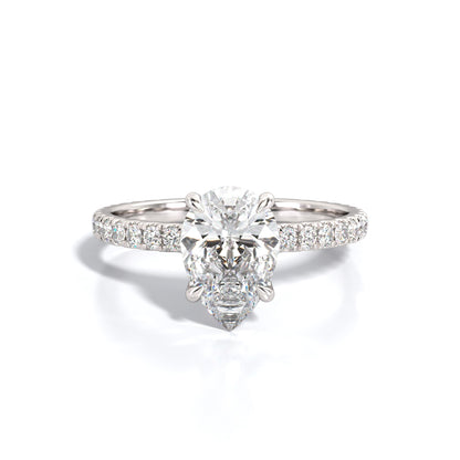 2.5 ctw Pear Lab Grown Diamond Band Engagement Ring