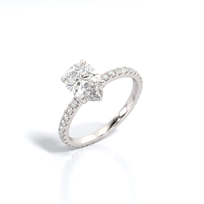 2.5 ctw Pear Lab Grown Diamond Band Engagement Ring