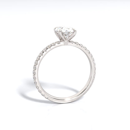 2.5 ctw Pear Lab Grown Diamond Band Engagement Ring