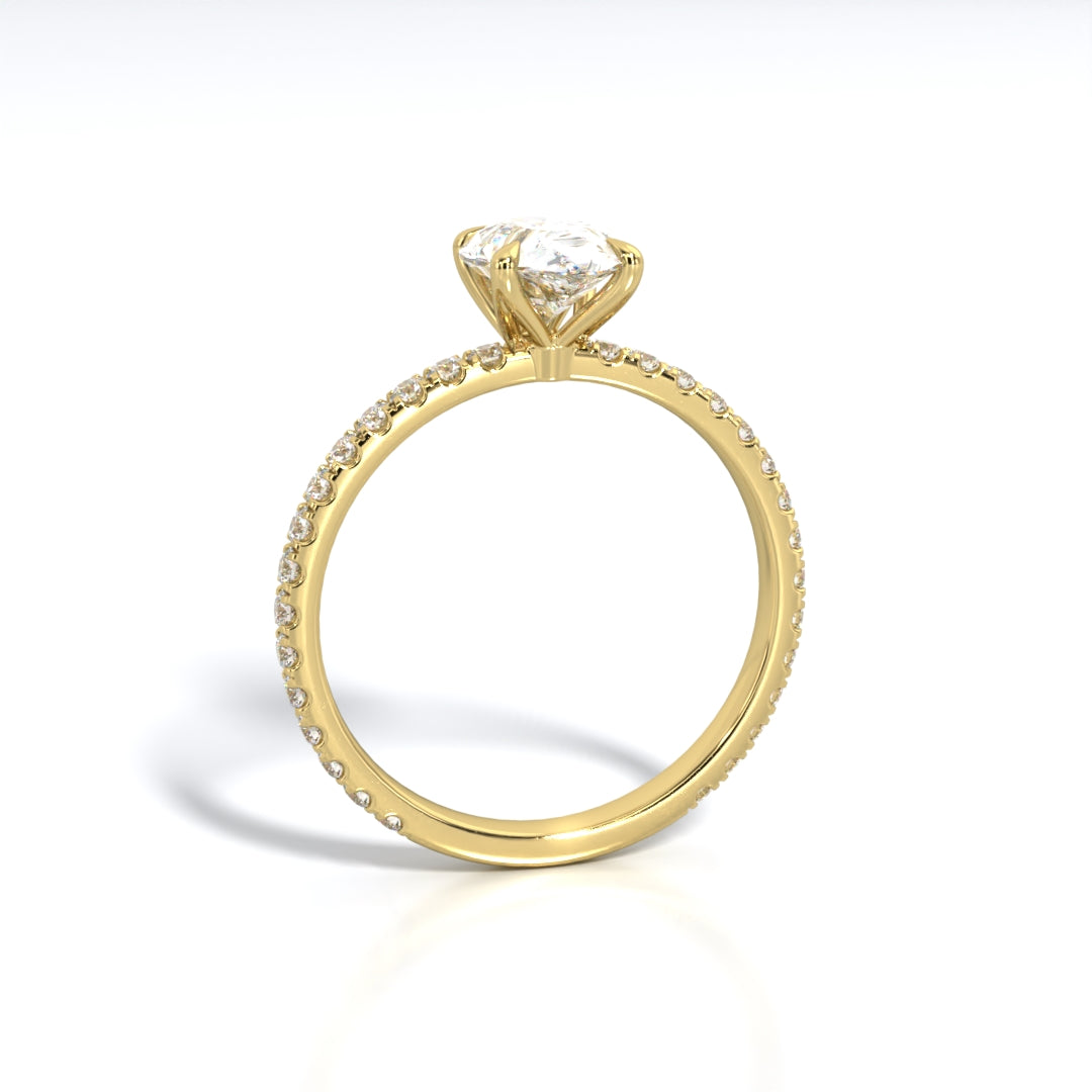 2.5 ctw Pear Lab Grown Diamond Band Engagement Ring