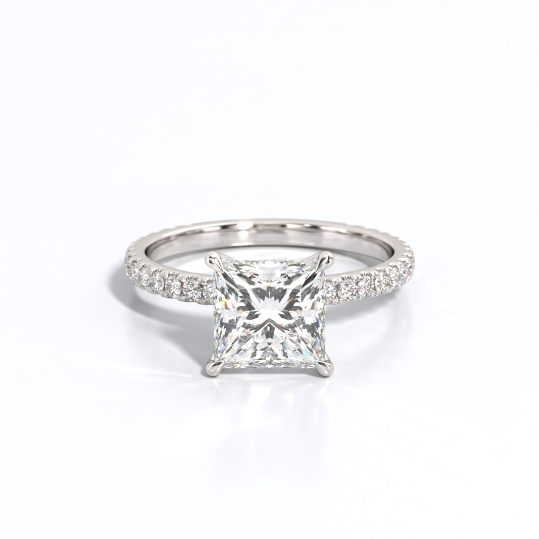 2.5 ctw Princess Lab Grown Diamond Band Engagement Ring