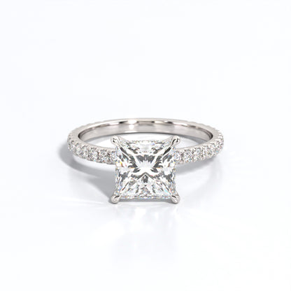 2.5 ctw Princess Lab Grown Diamond Band Engagement Ring