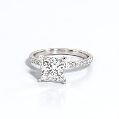 2.5 ctw Princess Lab Grown Diamond Band Engagement Ring