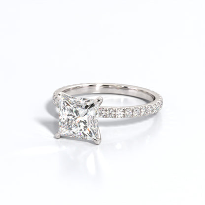 2.5 ctw Princess Lab Grown Diamond Band Engagement Ring