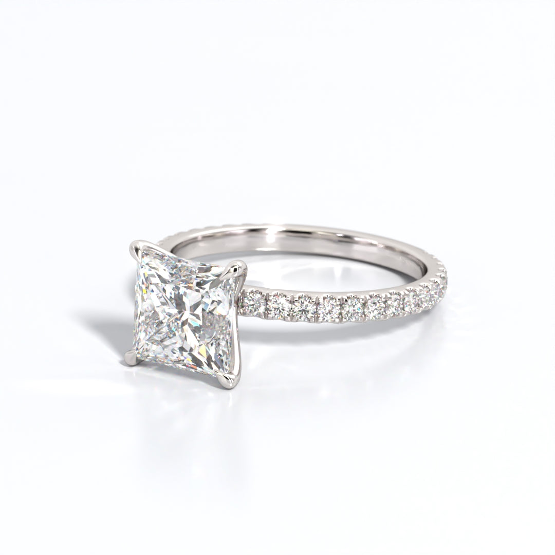 2.5 ctw Princess Lab Grown Diamond Band Engagement Ring