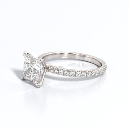 2.5 ctw Princess Lab Grown Diamond Band Engagement Ring