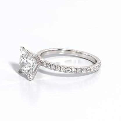 2.5 ctw Princess Lab Grown Diamond Band Engagement Ring