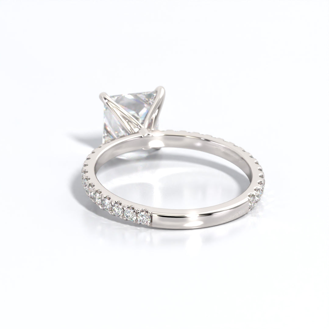 2.5 ctw Princess Lab Grown Diamond Band Engagement Ring