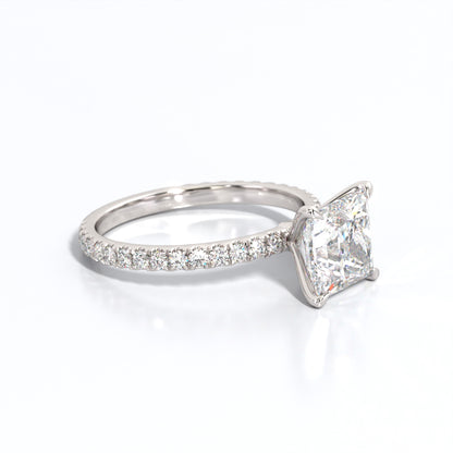 2.5 ctw Princess Lab Grown Diamond Band Engagement Ring