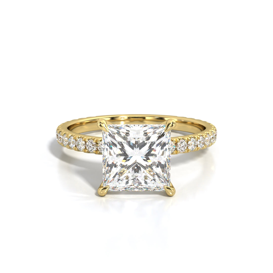 2.5 ctw Princess Lab Grown Diamond Band Engagement Ring