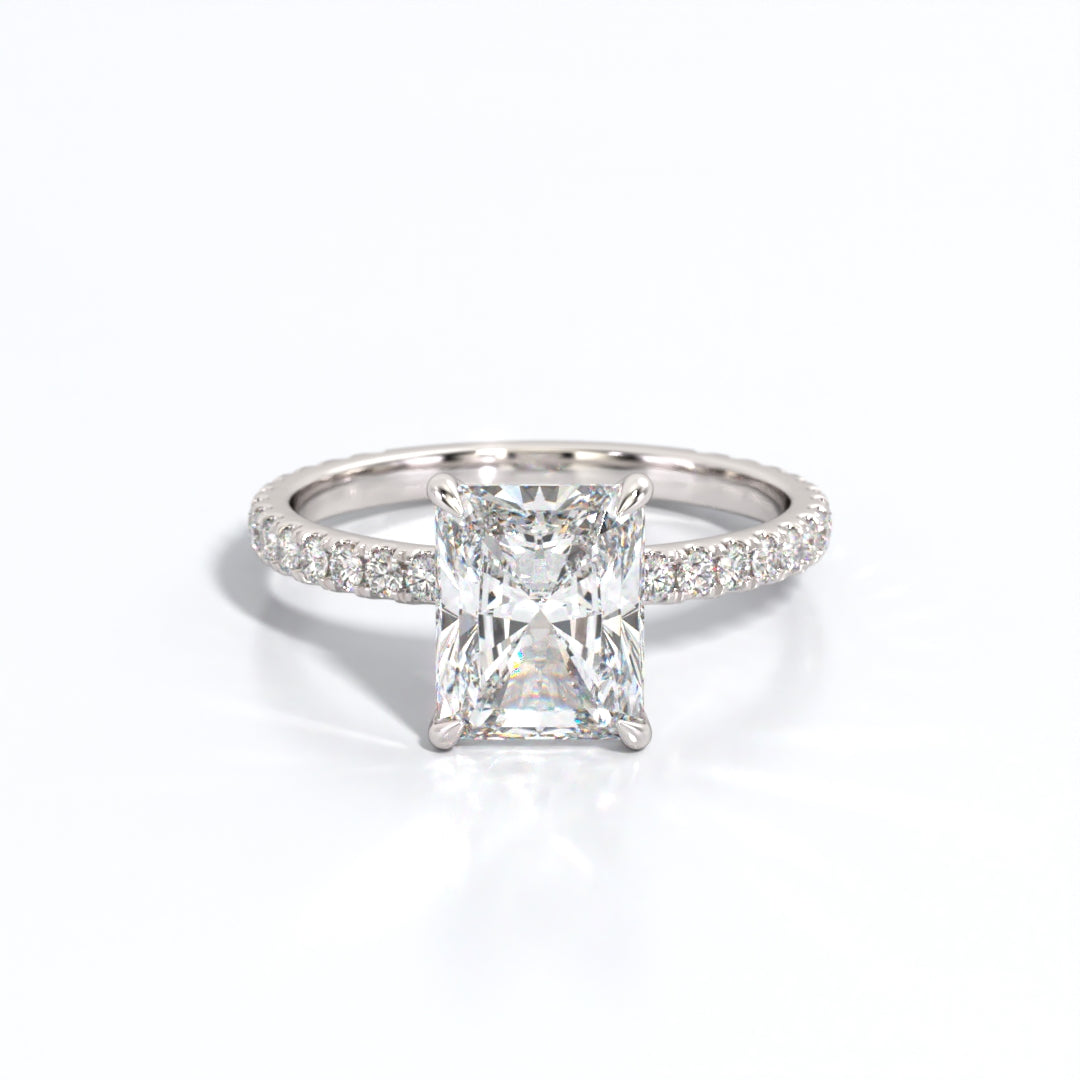 2.5 ctw Radiant Lab Grown Diamond Band Engagement Ring